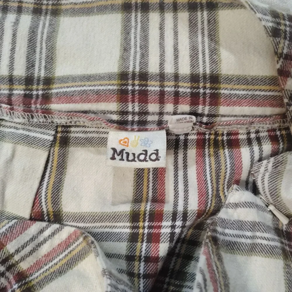 Vintage Y2K Mudd Plaid Pleated Mini Skirt Lowrise Coquette Schoolgirl Size Large